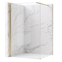 DUSCHWAND Rea Flexi Transparent / Brush Gold 110 - Goldfarben, Glas (120/110/195cm) - REA