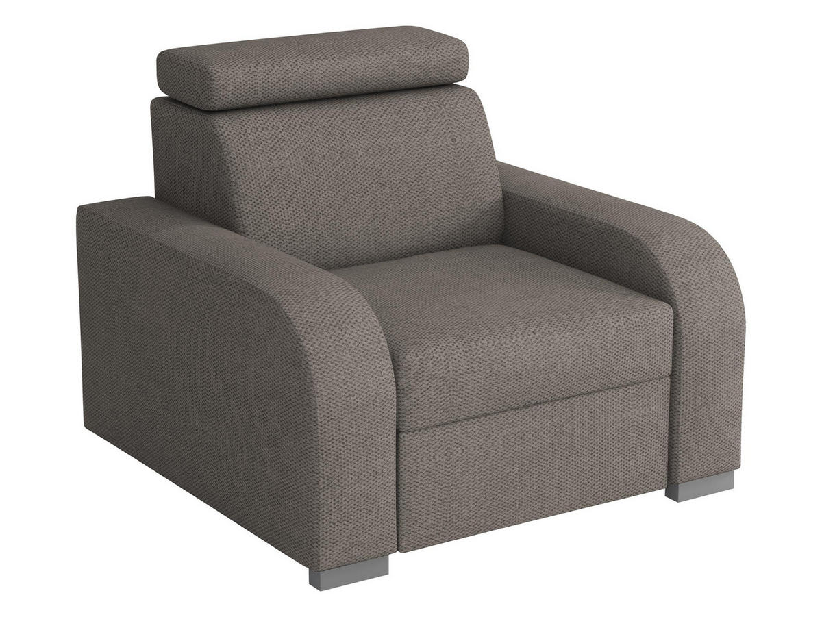SESSEL Oslo 1 - Silberfarben/Braun, Holz/Kunststoff (105/85/100cm) - MIRJAN24
