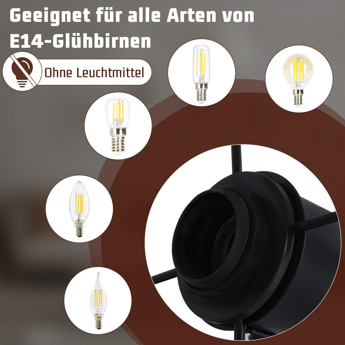STRAHLER Fürth 1-flammig 10/10/15 cm - Schwarz, Metall (10/10/15cm) - Nettlife