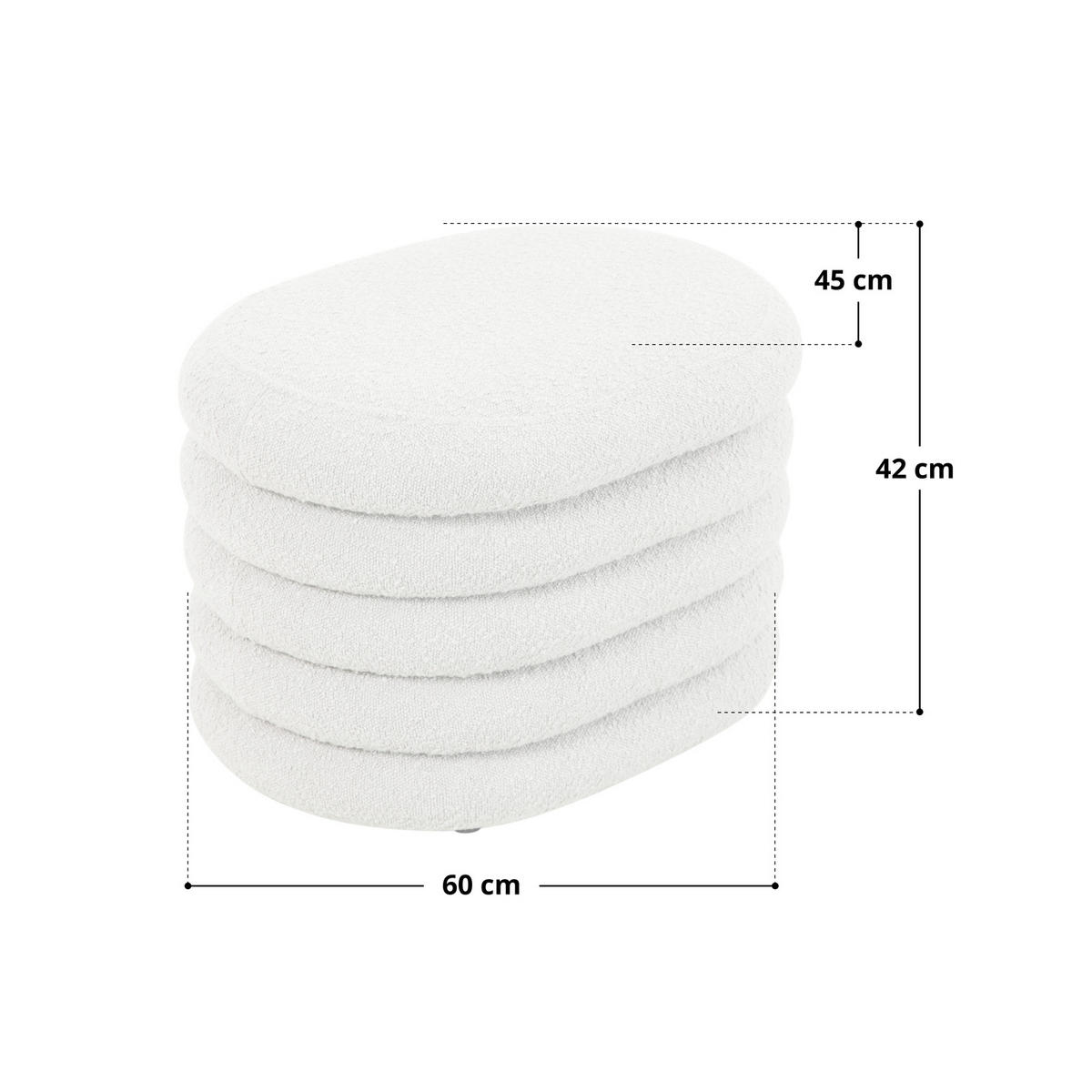 HOCKER Blossom S mit Stauraum Sitzhocker Ottomane Boucle-Polster Dunkelgrün - Grün, Textil (60/42/45cm) - SVITA
