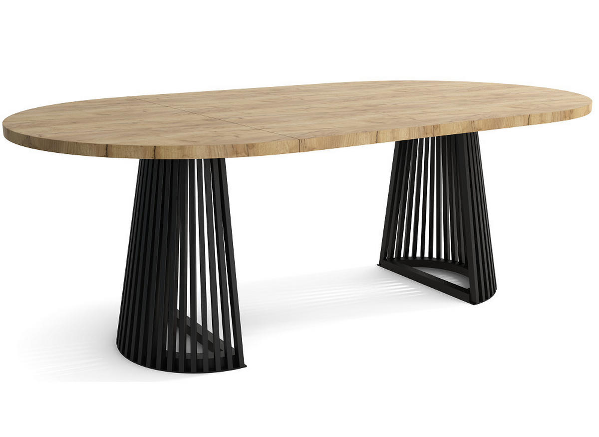TISCH Schwarz DUSTO Ausziehbar Mit Lamellen 100/200 cm - Multicolor/Schwarz, Holzwerkstoff (200/100/77cm) - Sepro Meble