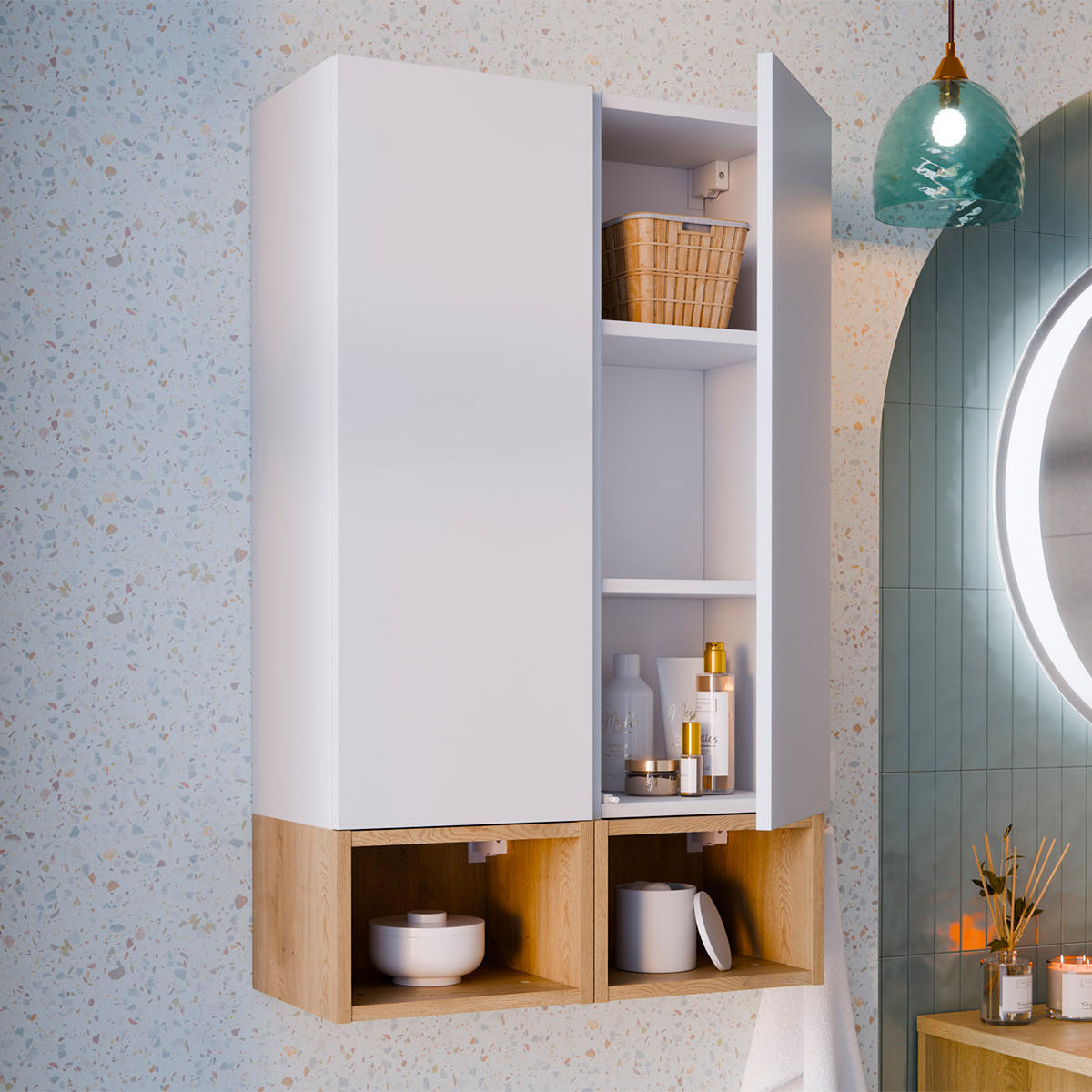 SKŘÍŇORIA Bílá - bílá, kompozitní dřevo (30/100/26.6cm) - Petits-meubles