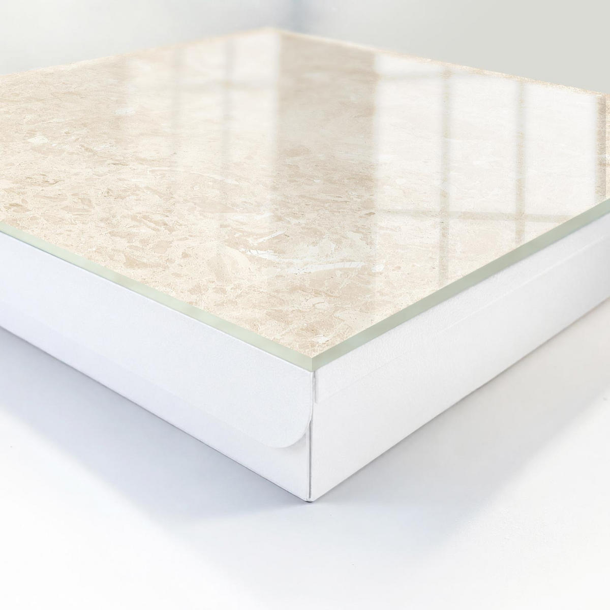 SCHLÜSSELBOX Weiß 30x30 cm – Türöffnung nach rechts - Cremige Eleganz - Creme, Metall (30/30/5cm) - TULUP