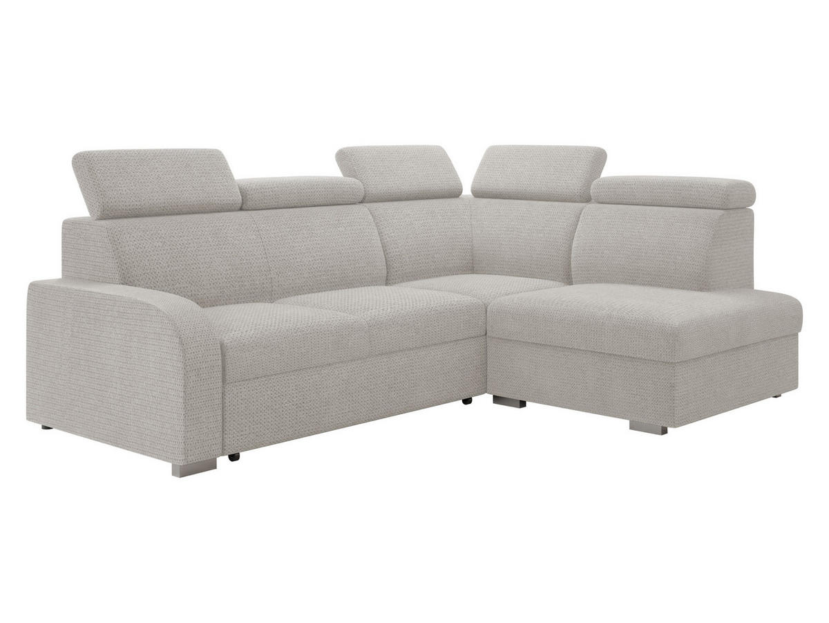 ECKSOFA Oslo 2rRLXp, Seite: Rechts 2R+R+LXP - Silberfarben/Creme, Holz/Textil (250/200cm) - MIRJAN24