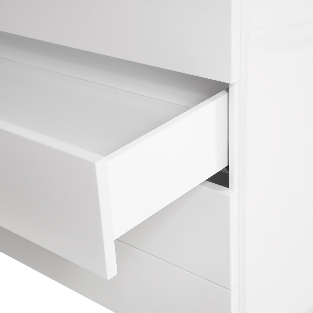 KOMMODE - Hochglanz Weiß - Weiß Hochglanz, Holzwerkstoff (110/75/45cm) - home24