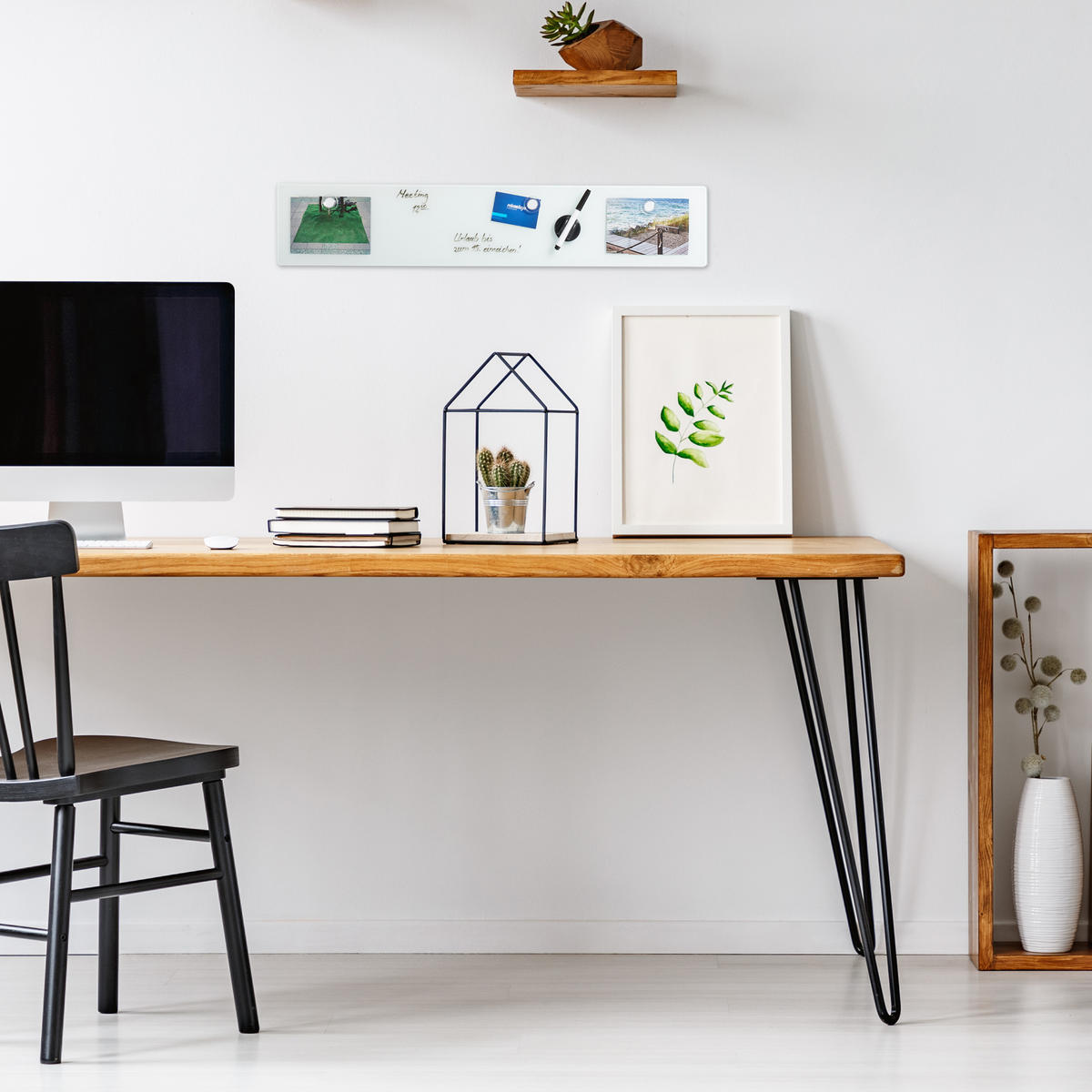 GLAS-MAGNETBOARD - Weiß, Glas/Metall (80/15/0.4cm) - Relaxdays