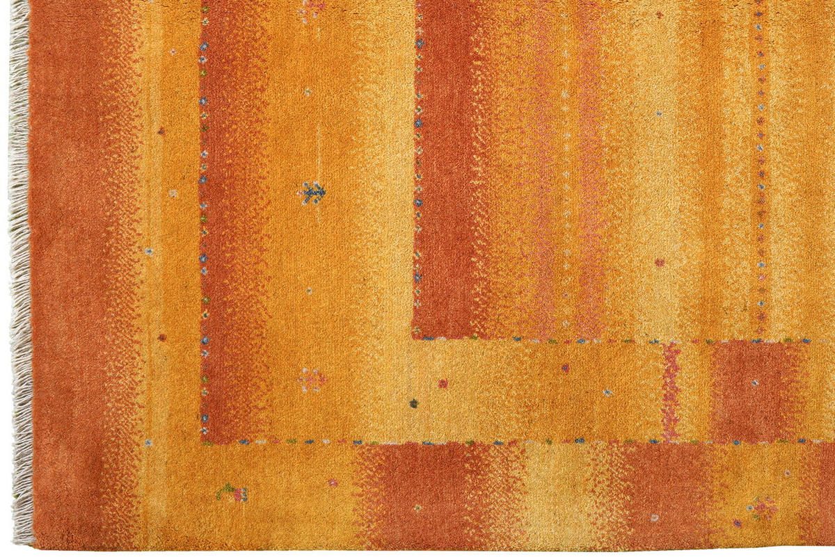 TEPPICH Rizbaf Orange 202/149 cm Schurwolle - Orange, Textil (149/202cm) - Looma