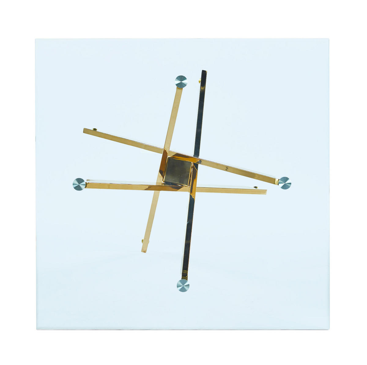 ESSTISCH 80/80/75 cm mit Glasplatte und Metallgestell, platzsparend und pflegeleicht, Gold - Goldfarben, Metall (80/80/75cm) - Redom