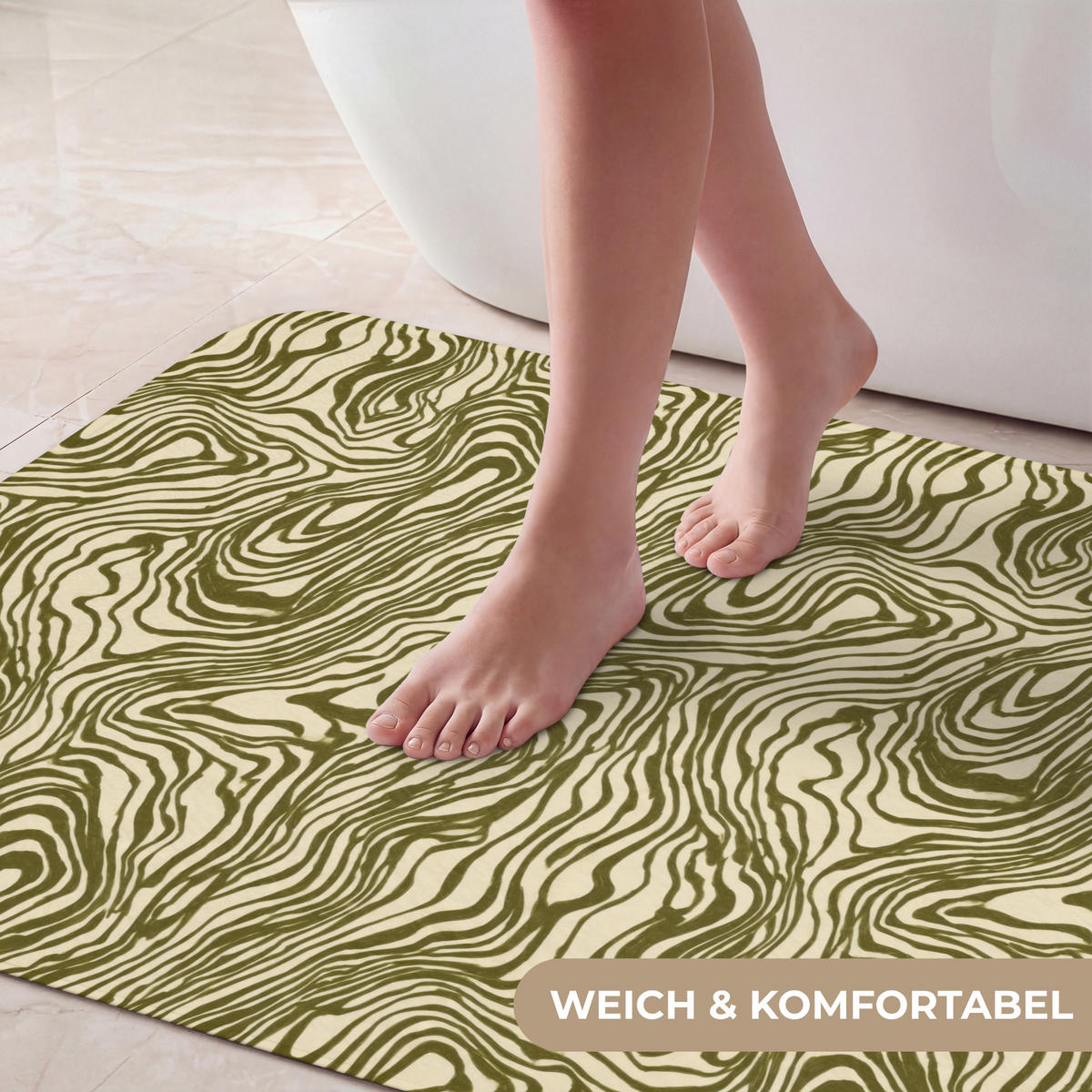 KOUPELNOVÁ PŘEDLOŽKA Abstraktní - Mramor - Zelený 90x60 cm - tmavě zelená, textil/plast (90/60cm)