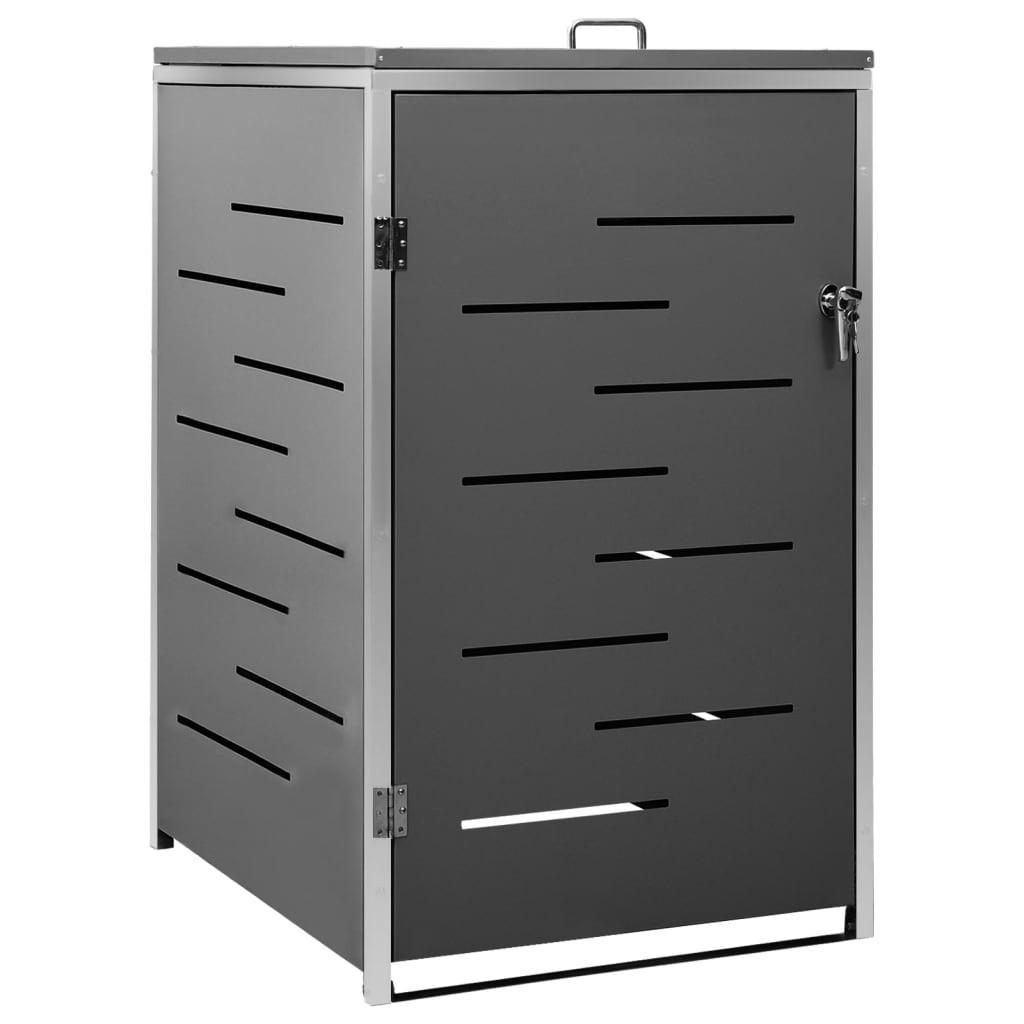 1ER Mülltonnenbox JAGU Edelstahl | Anthrazit | 115x69x77,5cm | Für 1 Tonne 240L - Anthrazit, Metall (69/115/77.5cm) - DELUKE