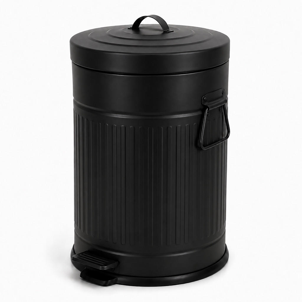 PUBELĂ Neagră cu pedală închidere silențioasă 20 l