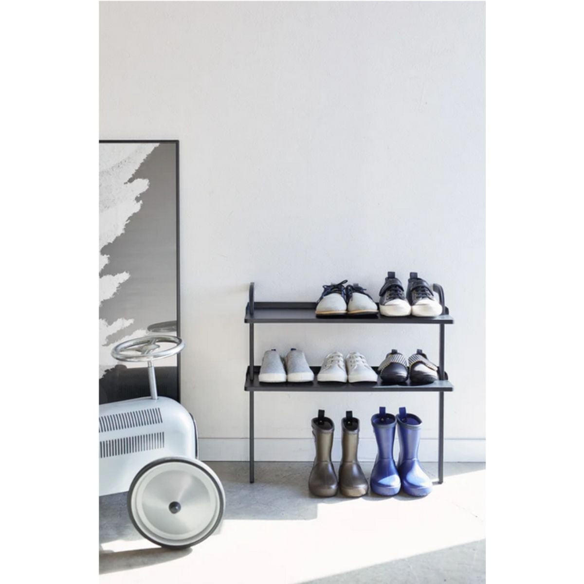 SCHUHREGAL für Kinder aus schwarzem Metall - 50/22/48 cm - Schwarz, Metall (22/48/50cm) - Yamazaki