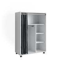 KLEIDERSCHRANK Doros Weiß 100 x 146.6 cm offen, mit Rollen - Weiß, Holzwerkstoff (100/146.6/50cm) - Vicco