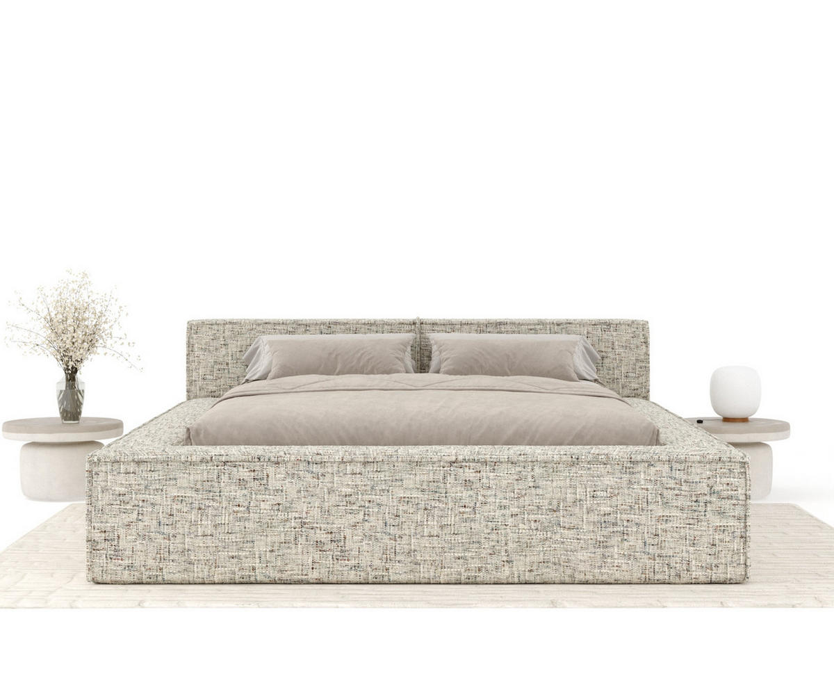 POLSTERBETT Voliera Beige 160/200 cm im Webstoff - Birkefarben/Beige, Holz/Holzwerkstoff (160/200cm) - Maison de Reve