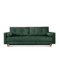 3-SITZER-SCHLAFSOFA ERISO mit weiche Sitzfläche und hohe Rückenlehne, Chenille-Stoff, grun - Braun/Grün, Textil (220/80/100cm) - KONSIMO®
