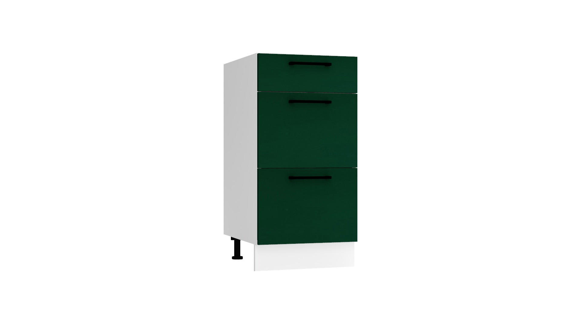 UNTERSCHRANK D40S3 - Morvex - 3 Schubladen für effiziente Organisation - Dunkelgrün, Holz/Metall (40/82/52.4cm) - ROYAL24_MARKT