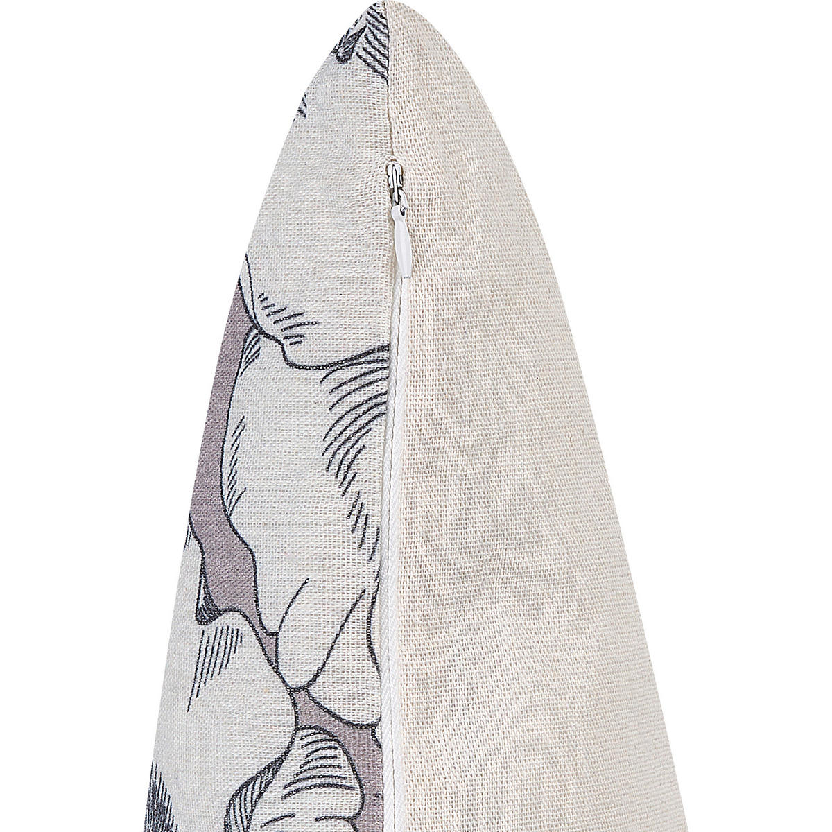 DEKOKISSEN 2er-Set Cremeweiß 45/45 cm Sophora - Ecru/Grau, Textil (45/45cm) - Beliani
