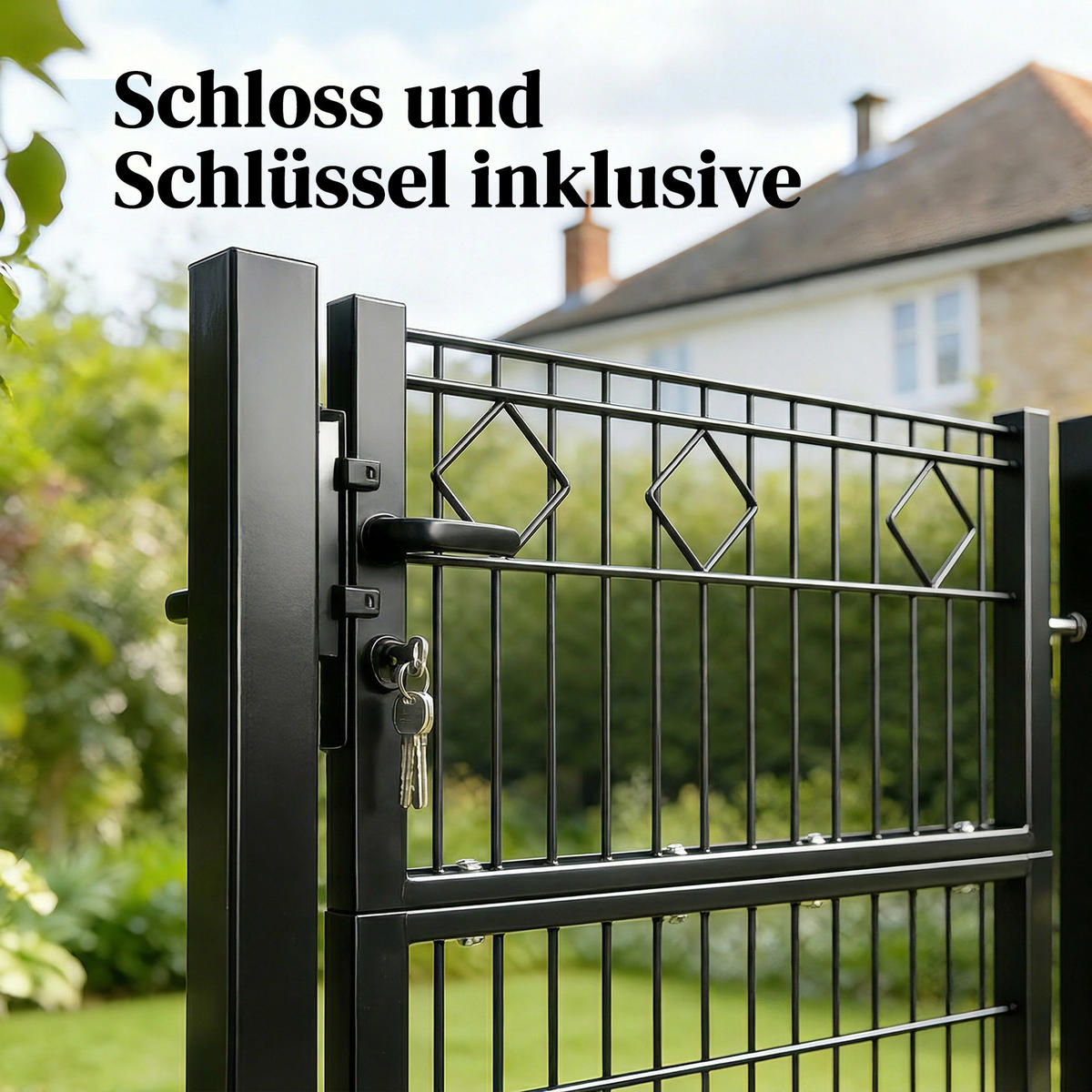 GARTENTOR Verzinktes Metall Dunkelgrau - Dunkelgrau, Metall (6/131cm) - Outsunny