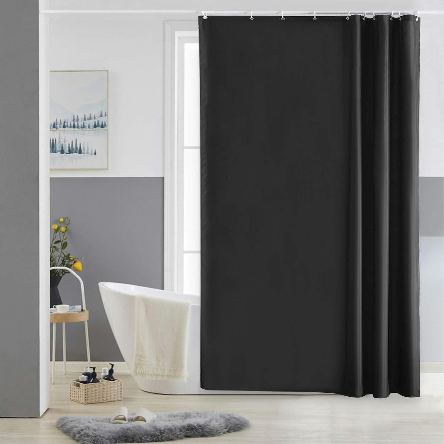 DUSCHVORHANG Polyester Schwarz 150 x 180 cm - Schwarz, Textil (150/180cm)
