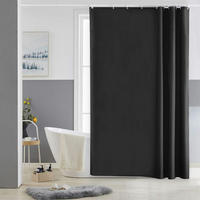DUSCHVORHANG Polyester Schwarz 150 x 180 cm - Schwarz, Textil (150/180cm)