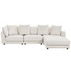 3-SITZER-SOFA cremeweiß mit Ottomane Sigtuna - Schwarz/Weiß, Textil (300/86/102cm) - Beliani