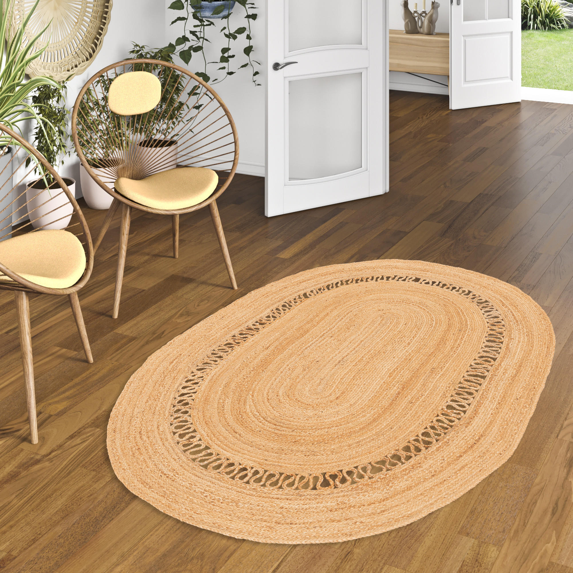 NATURFASER TEPPICH JUTE SALSA MODERN - Beige, Textil (80/150cm) - Pergamon