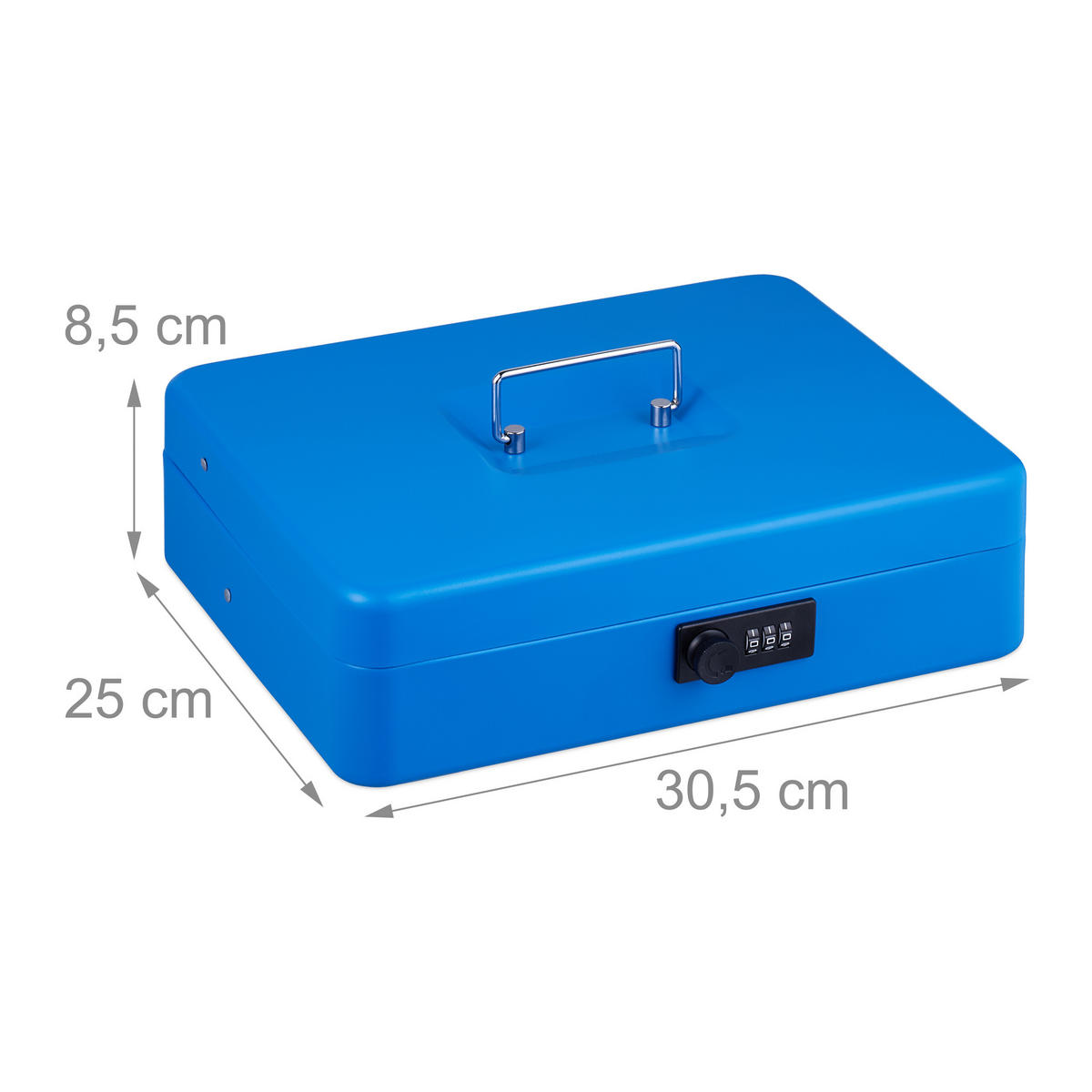 GELDKASSETTE Euro-Münzbrett - Blau, Kunststoff/Metall (30.5/8.5/25cm) - Relaxdays