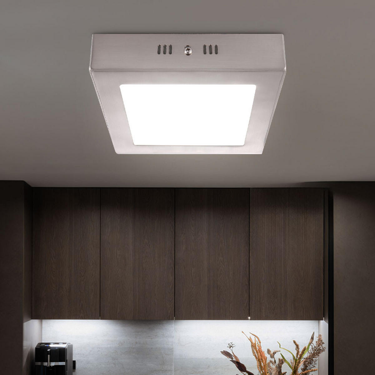 LED DECKENLEUCHTE Metall Silber 2er Set - Silberfarben, Glas (12/12/4cm) - Globo Lighting