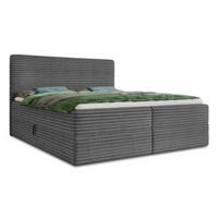 BOXBETT Mollo - 180x200 - dunkelgrau (Tilia 90, Cord) - Dunkelgrau/Schwarz, Holz/Holzwerkstoff (180/200cm) - Sofnet
