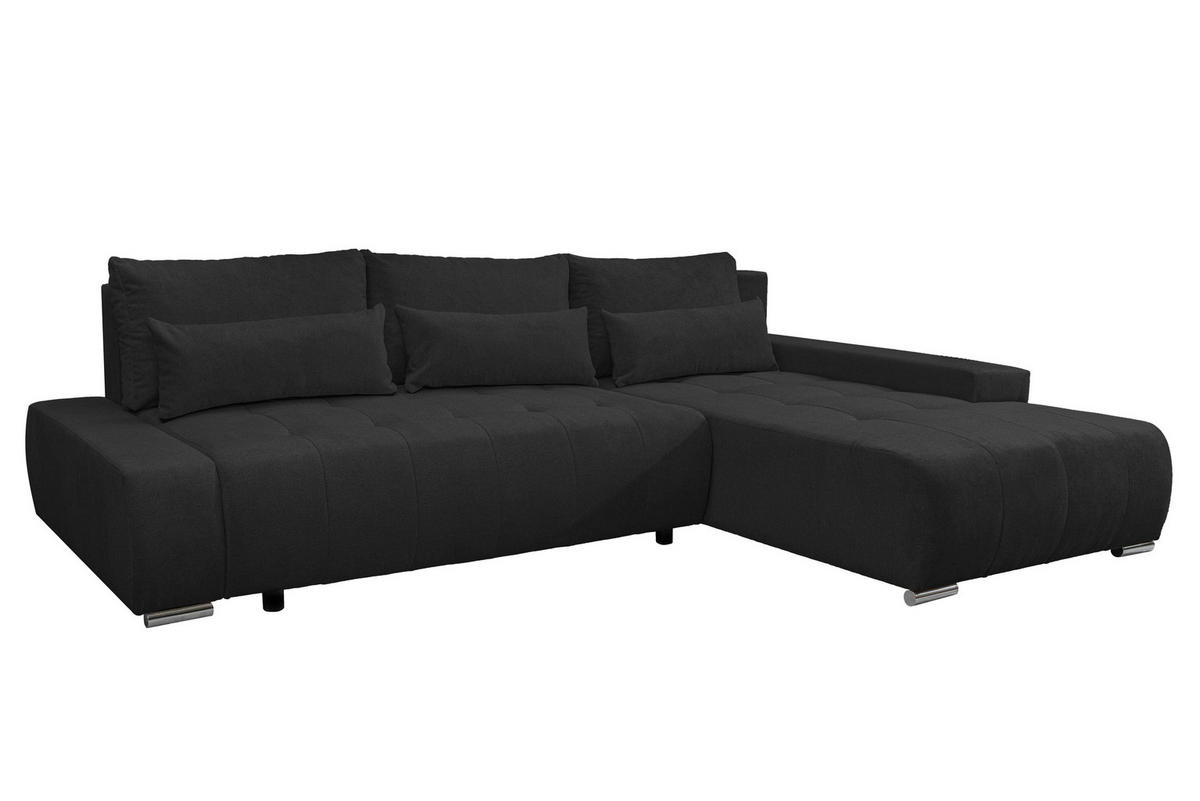 ECKSOFA Bloom mit Bettkasten und Schlaffunktion L-Form - Dunkelgrau, Textil (267/185cm)