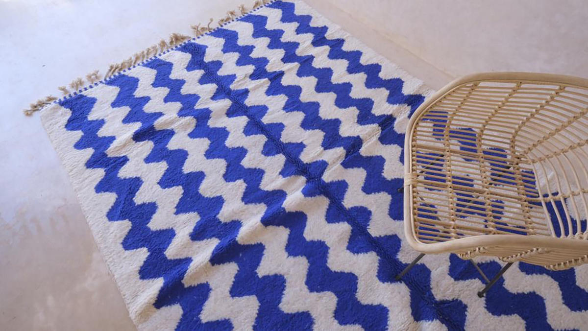 BERBERTEPPICH aus reiner Wolle 203x 294 cm - Blau, Naturmaterialien (203/294cm) - AFK Living