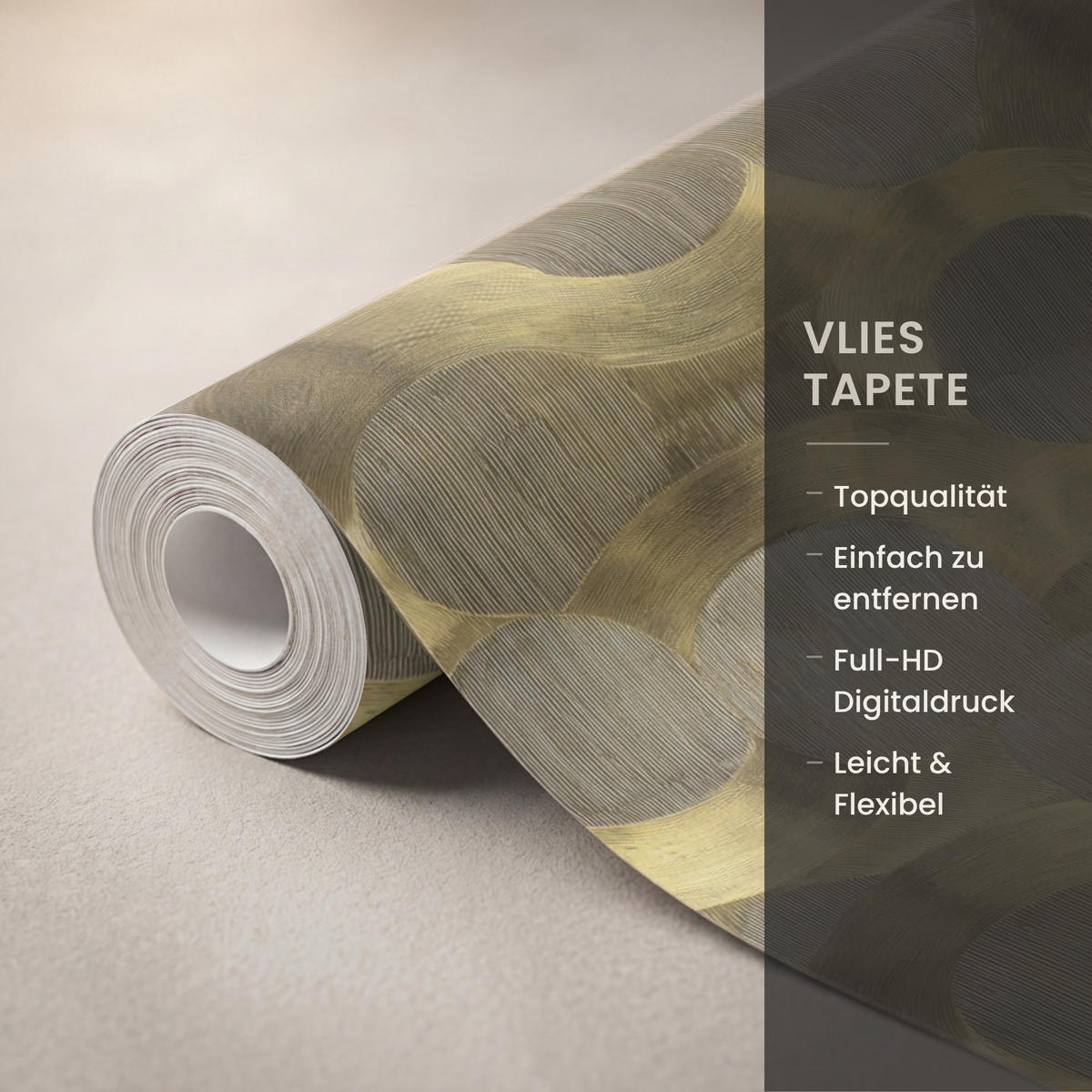 TAPETE - Modern - Geometrisch - Gold - 160x280 cm - Goldfarben, Papier (160/280cm) - OnlyWow