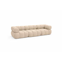 COUCH, 3-Sitzer Modular, Veloursstoff Salvador, Beige, Selia - Beige, Holz (285/70/95cm) - Kaiser Möbel