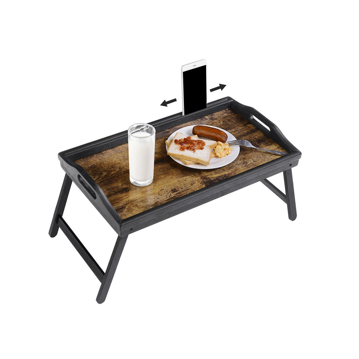 BETTTABLETT LAPTOPSTÄNDER - Braun, Holz (30/26/50cm) - Hansiro