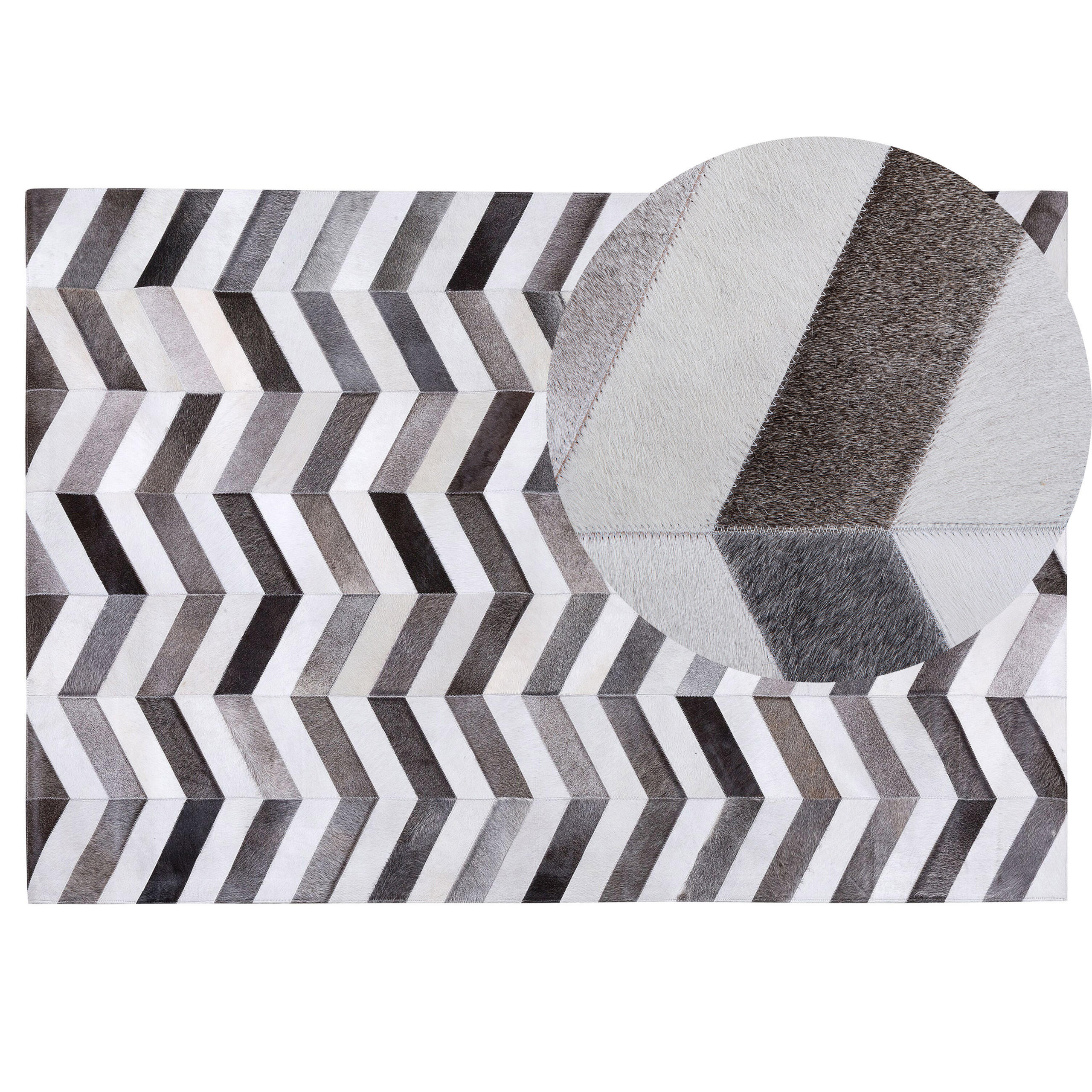 KURZFLOR-TEPPICH Aksaz 200/140 cm - Multicolor, Fell (140/200cm) - Beliani