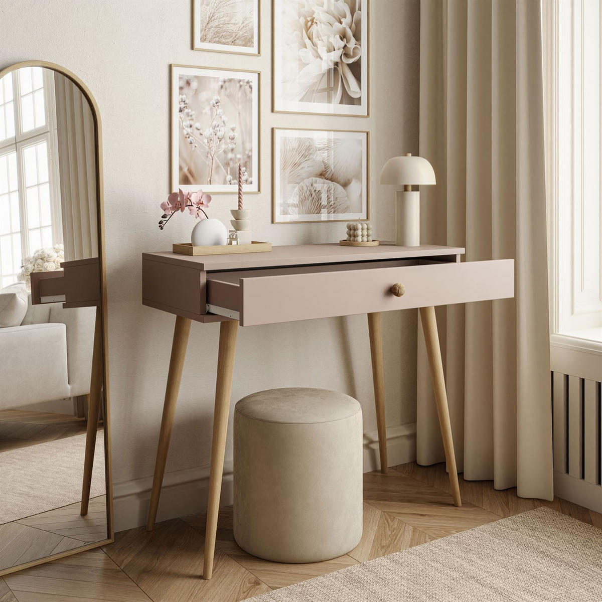 KONSOLE mit Schublade HARMONY Macchiato - Cappuccino, Holzwerkstoff (39/90/80cm) - Lookway