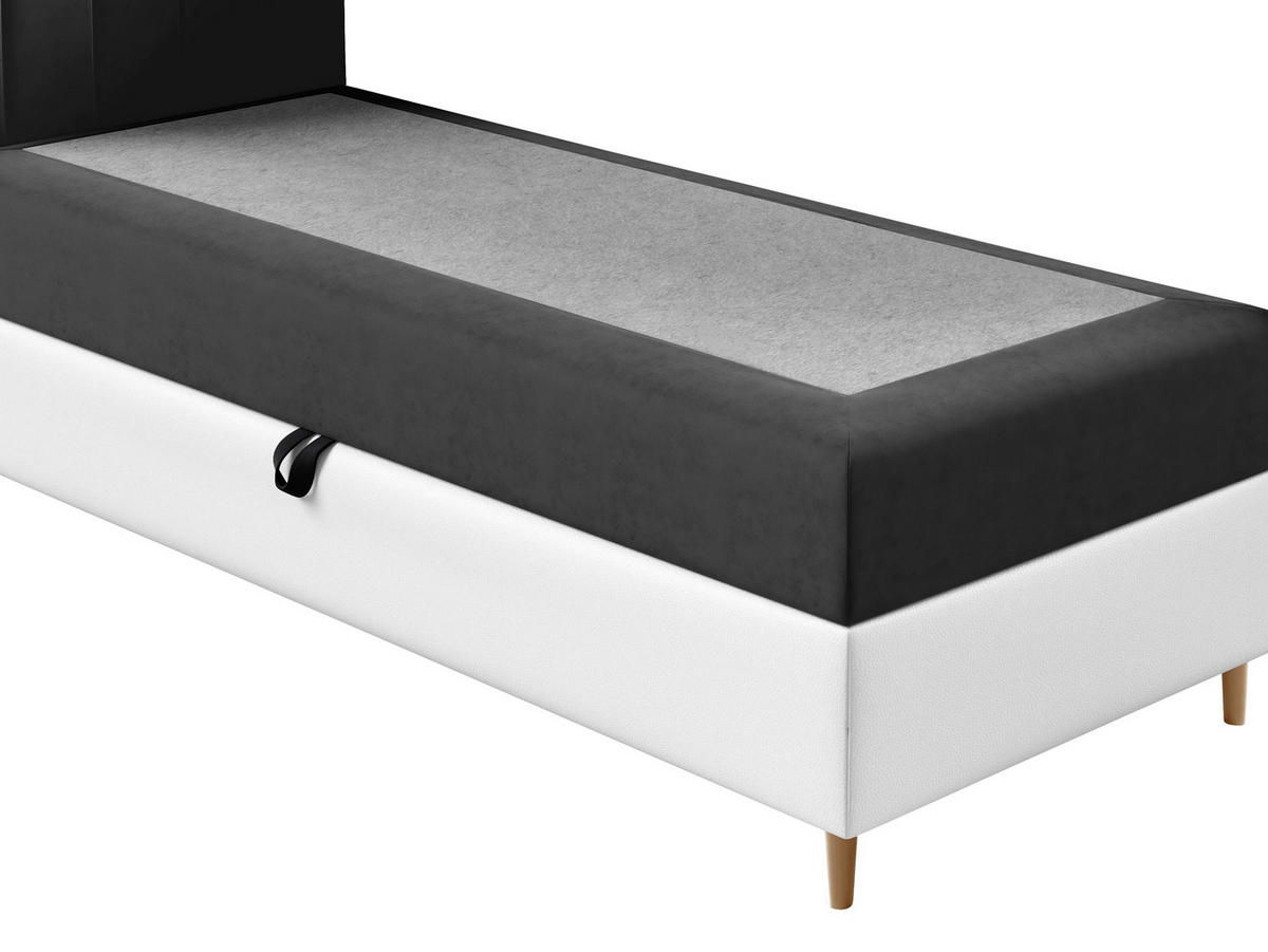 BOXBETT Maja Junior 1, Seite zum Öffnen des Bettkastens: Rechts - Creme/Weiß, Holz (100/200cm) - MIRJAN24