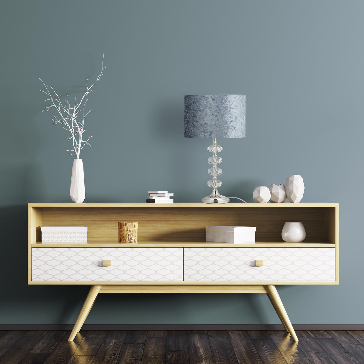 TISCHLEUCHTE - Multicolor, Glas/Textil (26/26/48cm) - Relaxdays