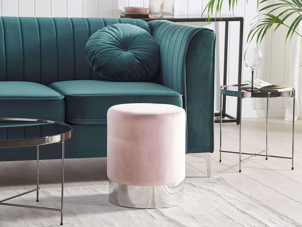 POUF Brigitte 36/36/44 cm - Pink, Textil (36/44/36cm) - Beliani
