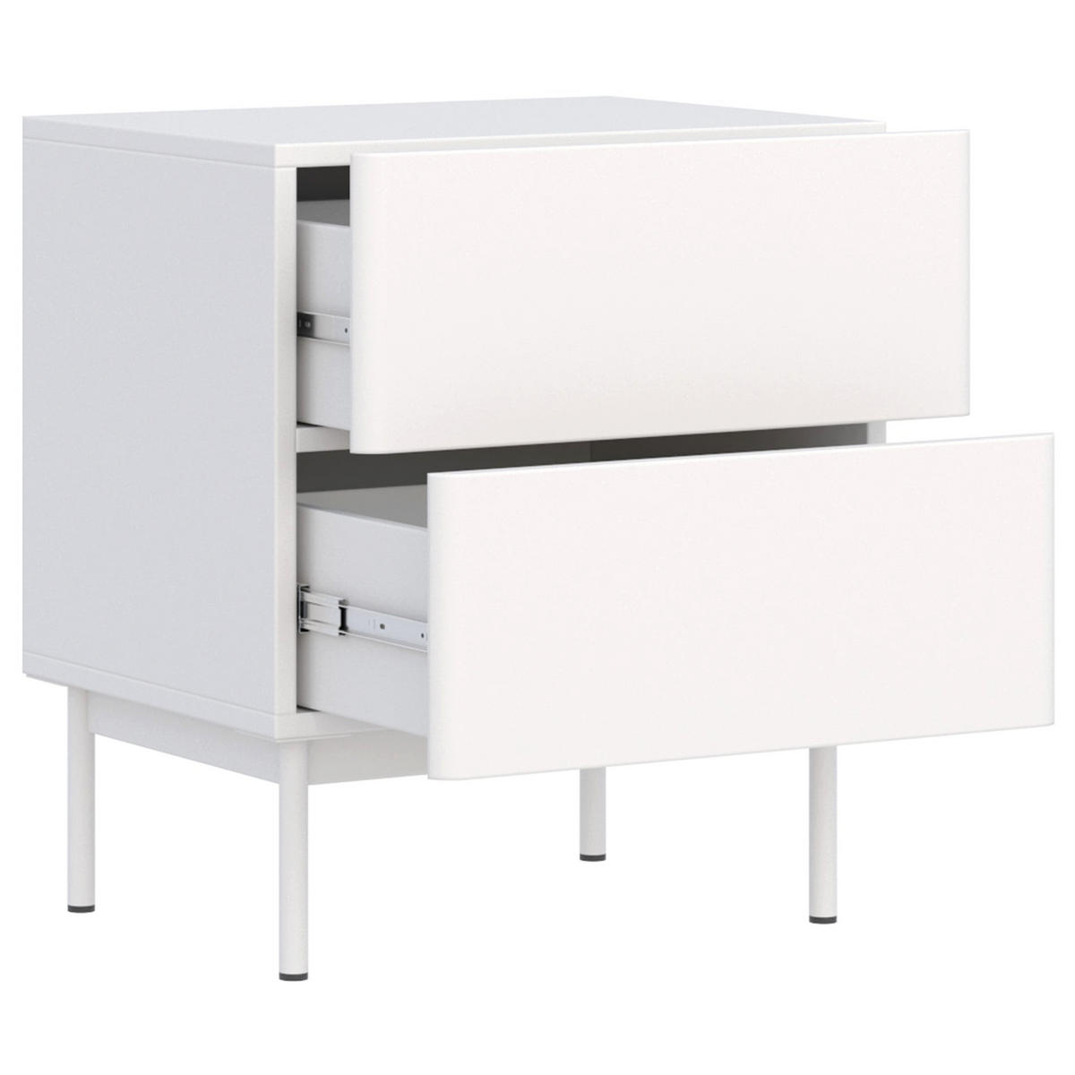 NACHTTISCH Olio 2 Schubladen Weiß 50 cm - Weiß, Holzwerkstoff/Metall (50/57.2/38.6cm) - Selsey