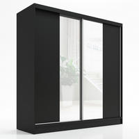 SCHWEBETÜRENSCHRANK 200 CM DUO Farbe: Schwarz - Schwarz, Holzwerkstoff (200/215/60cm) - A&J MöbelLand