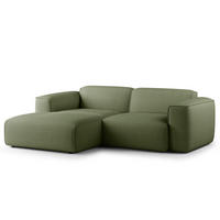 ECKSOFA mit XL-Longchair - Schwarz/Grün, Kunststoff/Textil (260/171cm) - home24