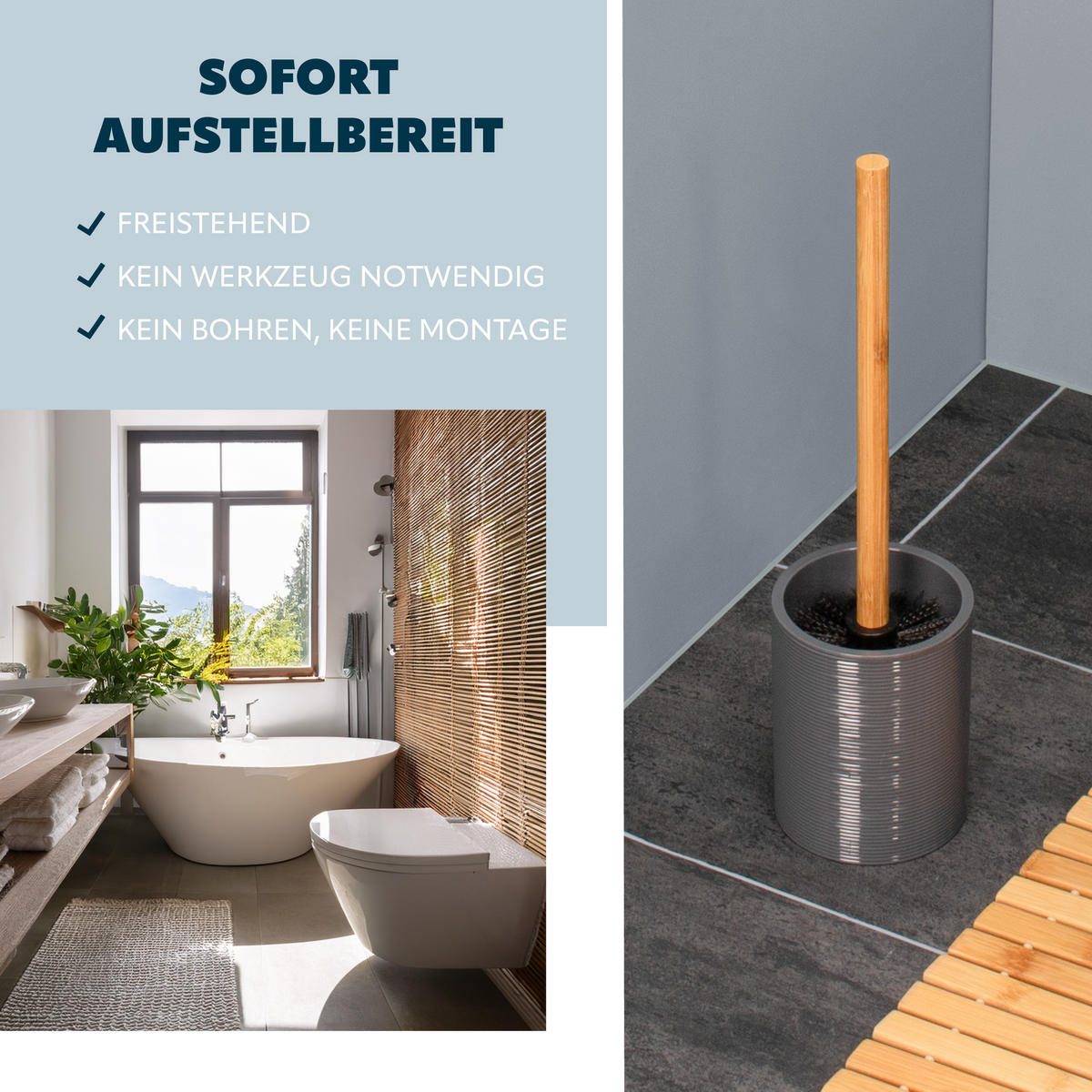 WC-BÜRSTE SEGNO, grau - Grau, Kunststoff (10.4/39/10.4cm) - bremermann