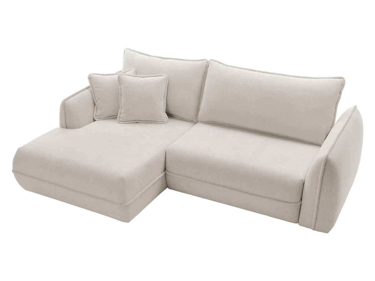 ECKSOFA Moho, Seite: Links - Creme/Schwarz, Holz/Kunststoff (254/162cm) - MIRJAN24