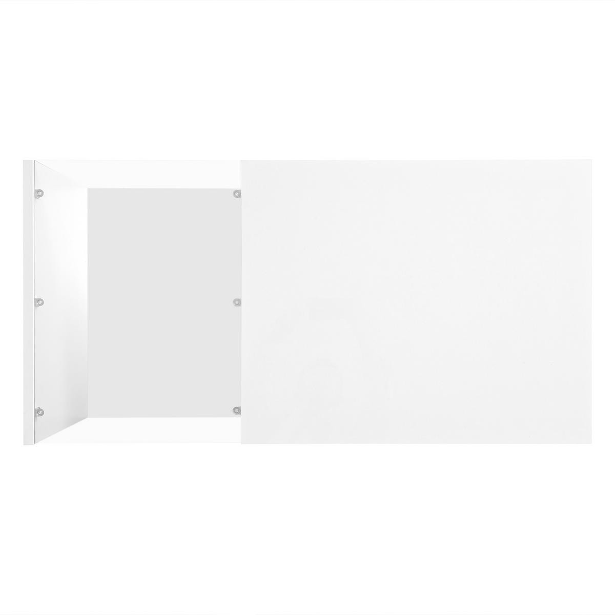 COUCHTISCH 100/50/32 cm weiß mit Glasplatte und LED-Beleuchtung - Weiß, Holzwerkstoff (100/50/32cm) - OKWISH