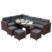 RATTAN-ECKGARNITUR 9-Sitzer - Braun, Kunststoff - Monstershop