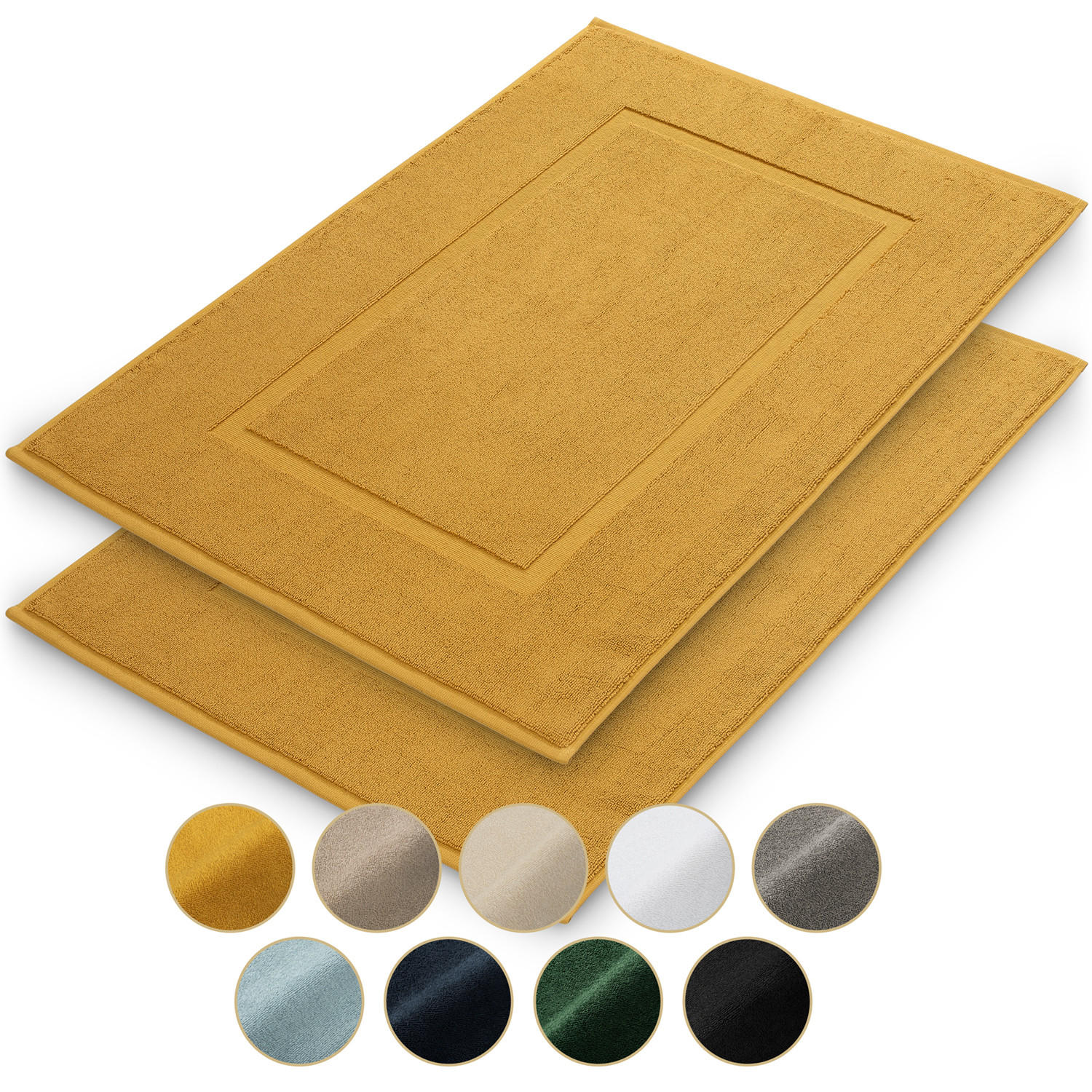 BADEMATTE Vilto 2er-Set, 50/80 cm, Gelb - Gelb, Textil (80/50cm) - Blumtal