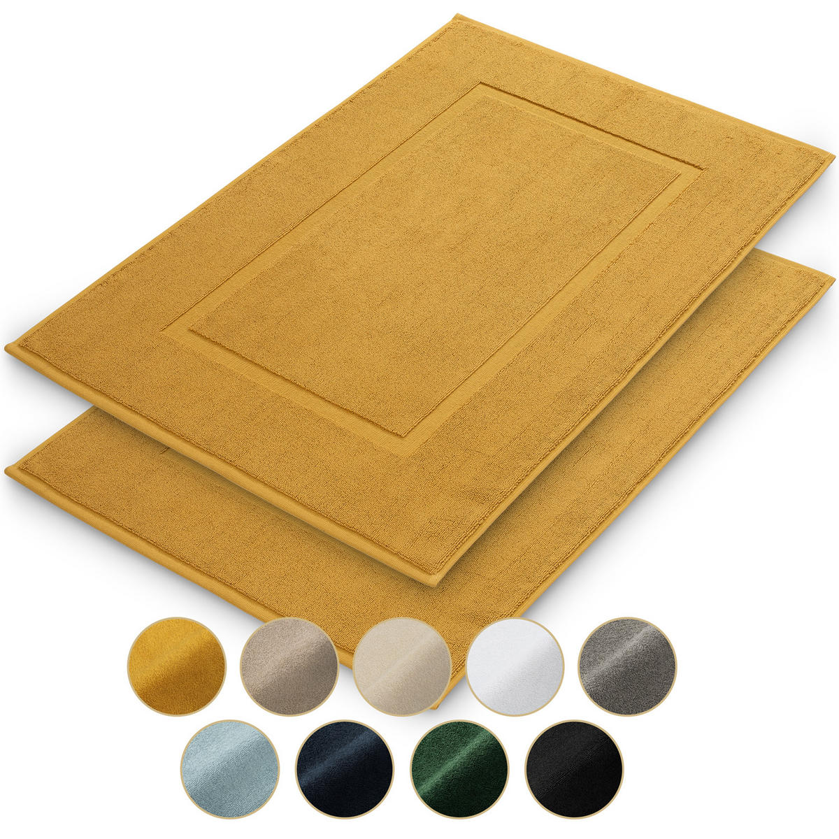 BADEMATTE Vilto 2er-Set, 50/80 cm, Gelb - Gelb, Textil (80/50cm) - Blumtal