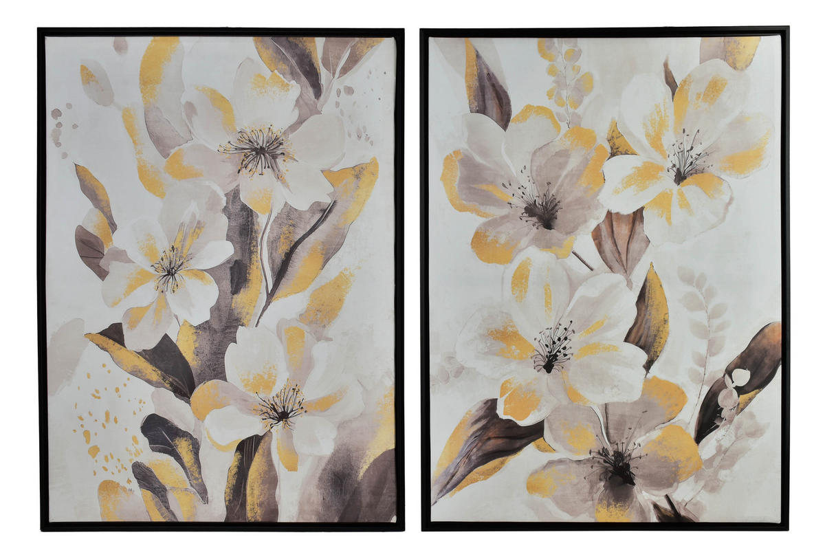 BILD Inga 2er Set 50/3/70 cm Kunstoff - Goldfarben/Weiß, Kunststoff (50/70cm) - Mondex