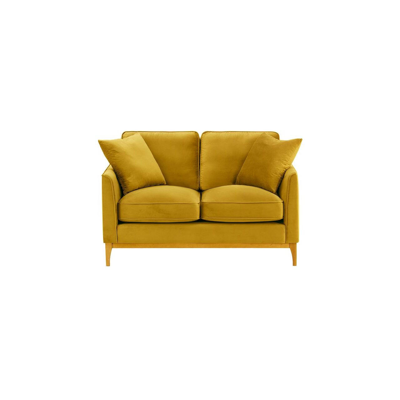 ZWEISITZER-SOFA Linara-Velluto 8 - Gelb, Holz/Textil (141/91/95cm)
